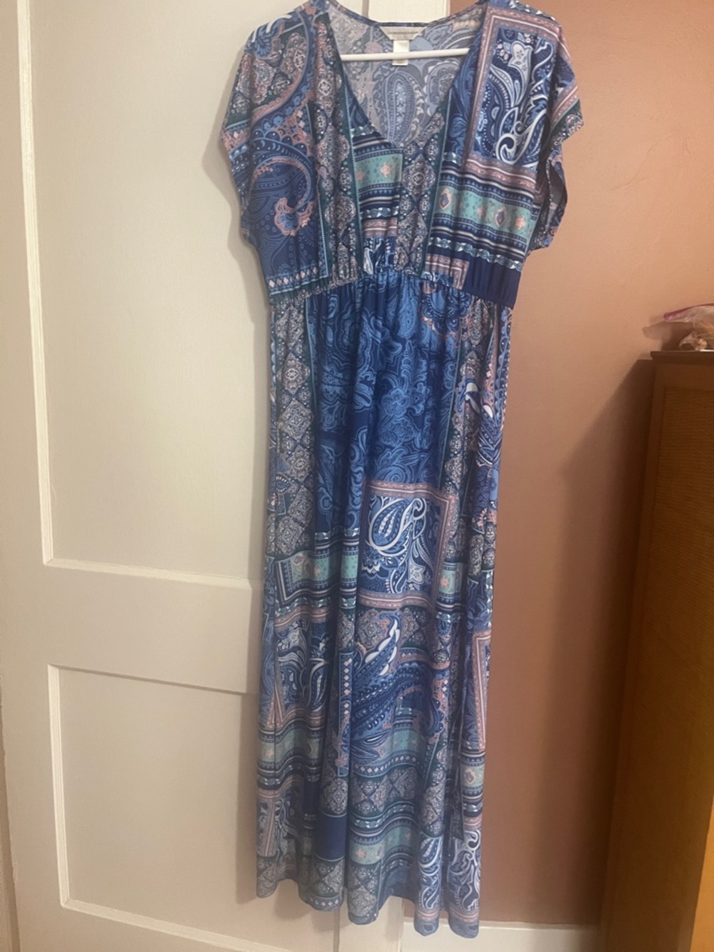 Blue Paisley Maxi Dress